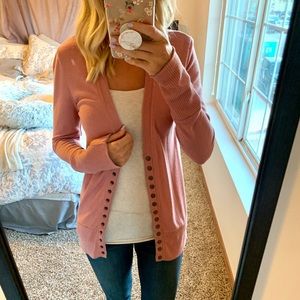 Mauve Snap Cardigan